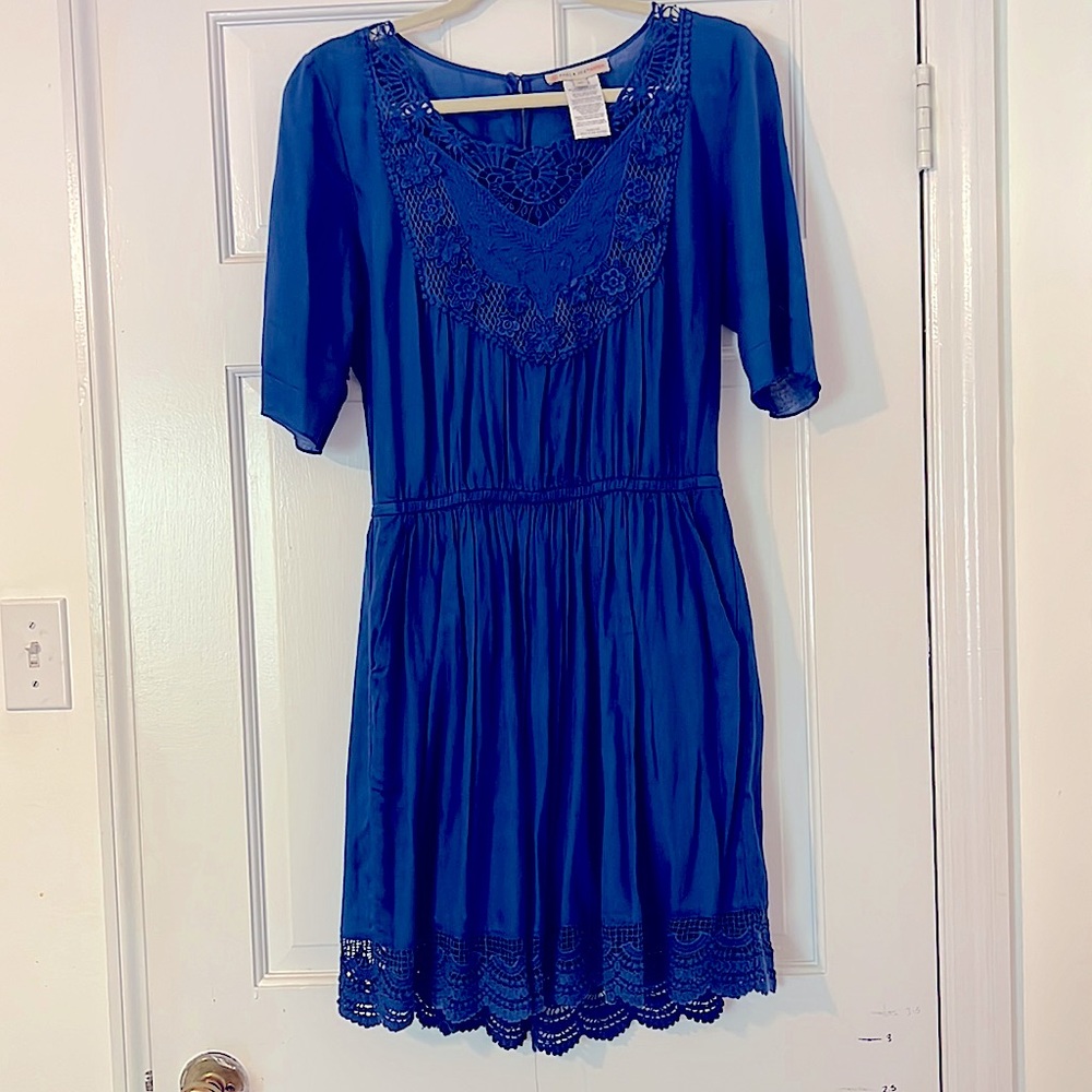 Paul and Joe Sister, crochet blue mini dress. Worn once, excellent condition.